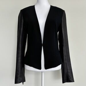 Rag & Bone Leather Sleeve Pascal Blazer Black Size 2